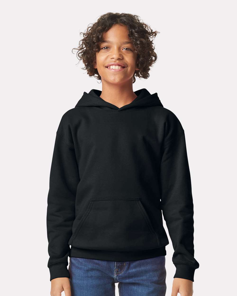 Gildan Youth Softstyle® Midweight Hooded Sweatshirt - Model Front View
