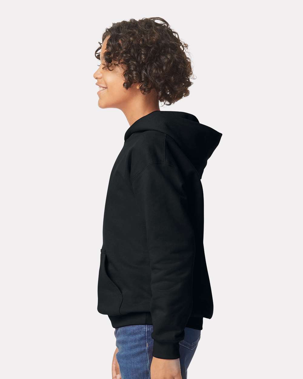 Gildan Youth Softstyle® Midweight Hooded Sweatshirt - Model Side View