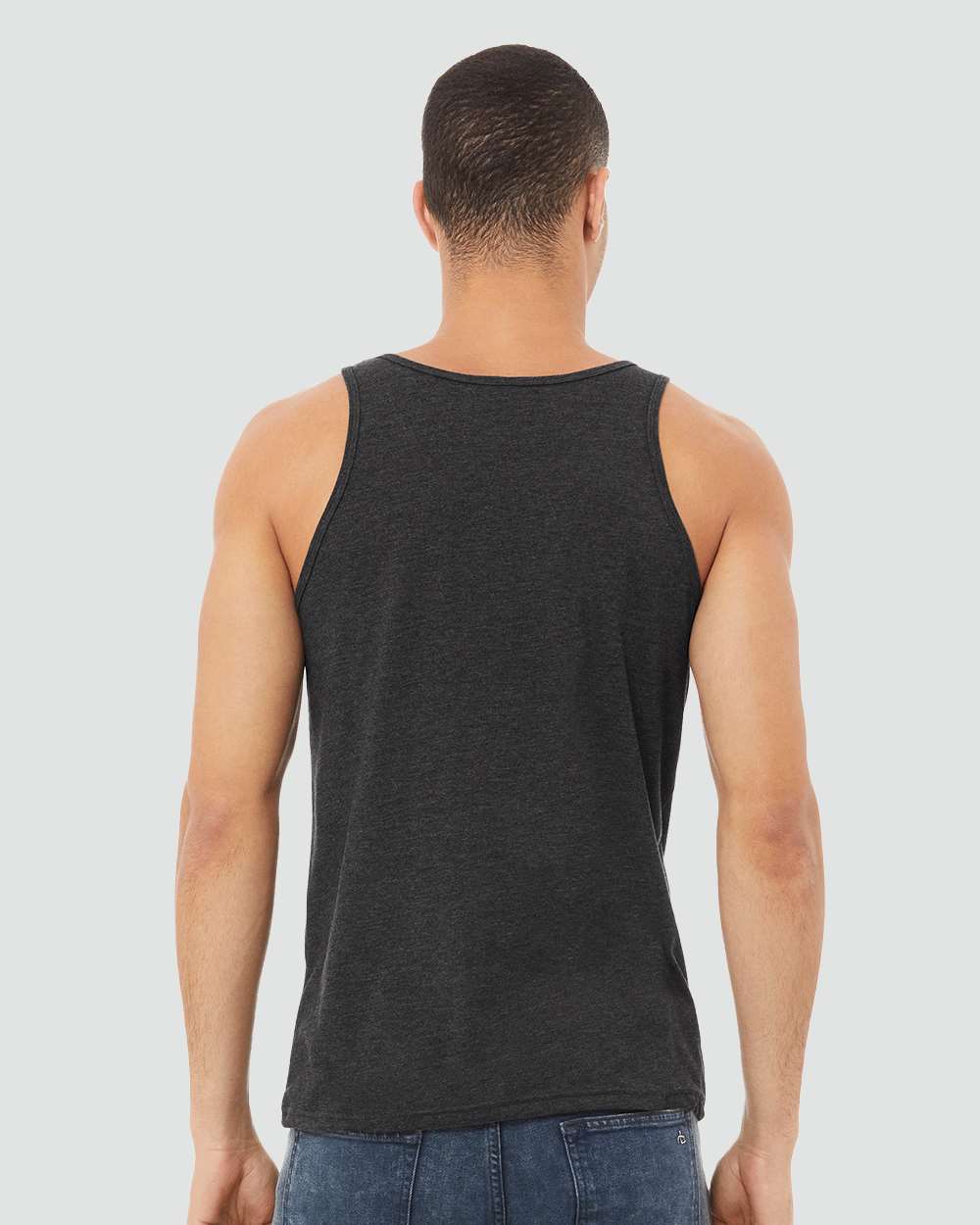 BELLA + CANVAS Unisex Heather CVC Tank - Model Back View