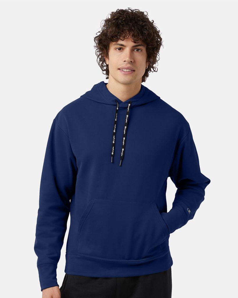 Champion's Unisex Sport Hooded Sweatshirt is a classic fit sweatshirt made from recycled polyester/spandex fleece.