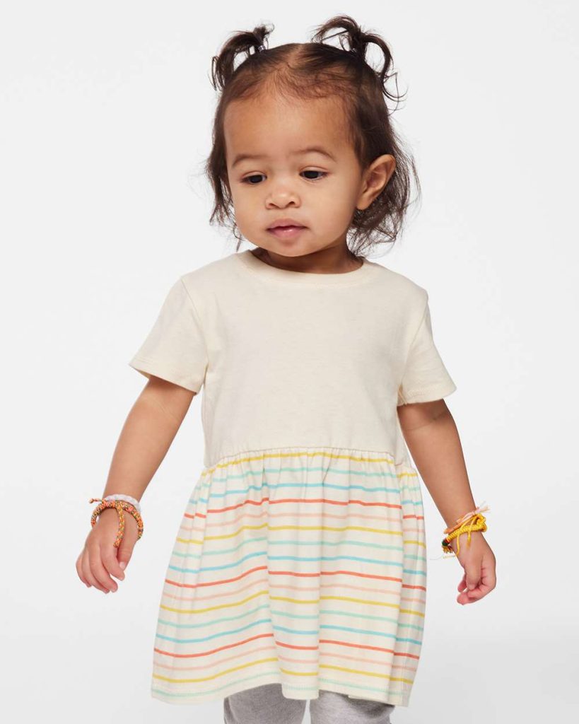 Rabbit Skins Infant Fine Jersey Dress - Model Front View