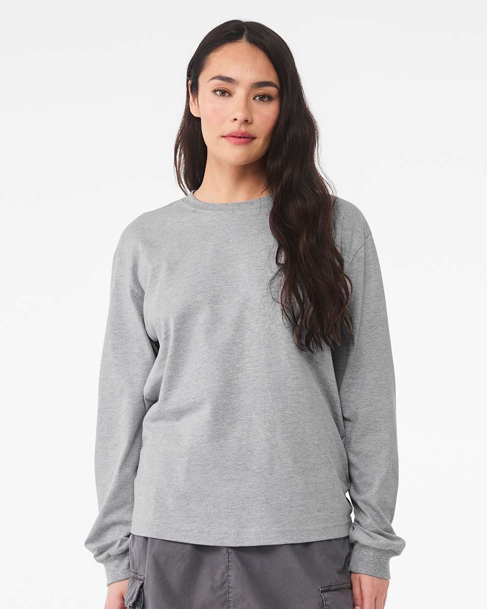 BELLA + CANVAS 6 oz. Heavyweight Long Sleeve Tee - Model Front View