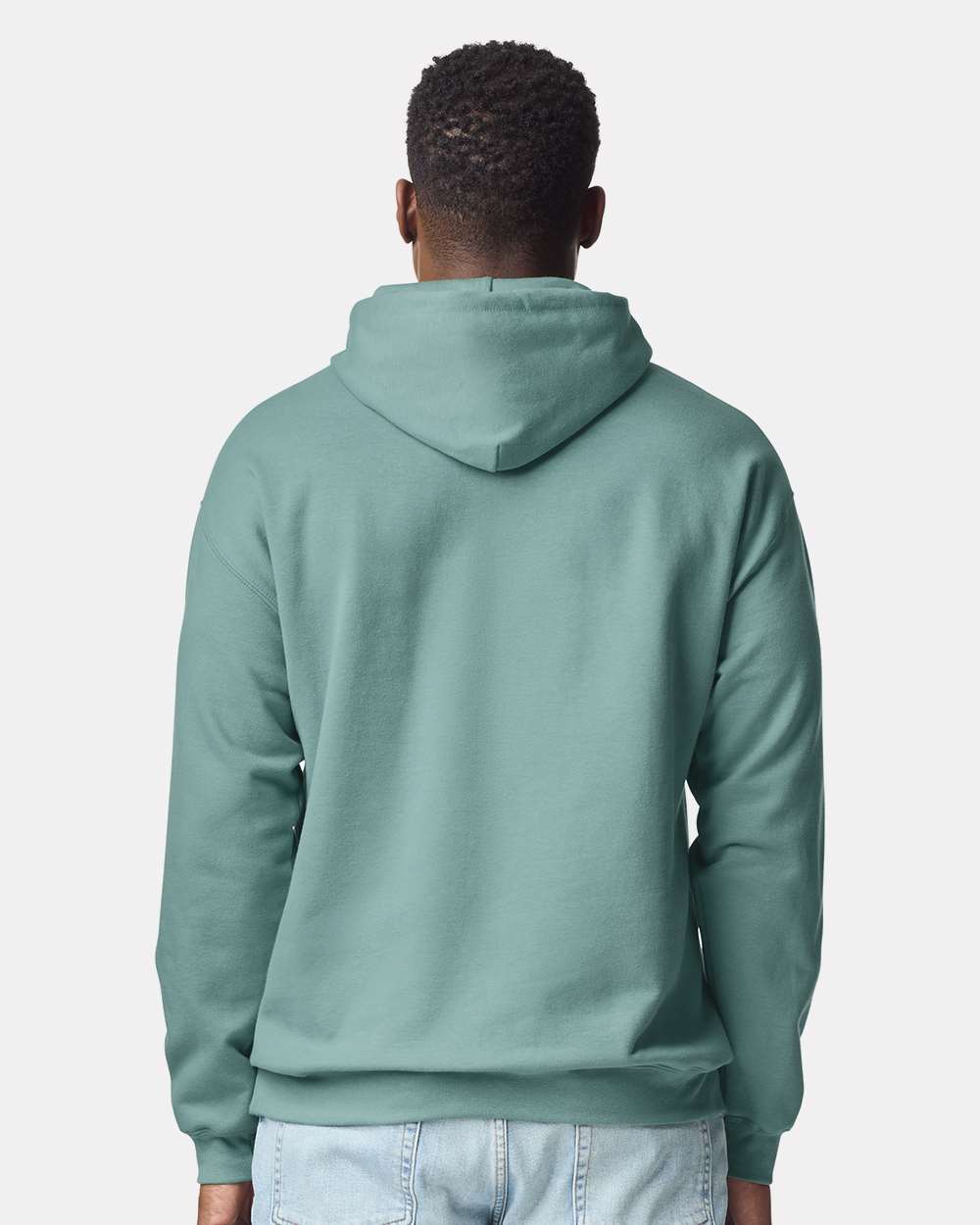 Gildan Unisex Softstyle® Midweight Hooded Sweatshirt - Model Back View