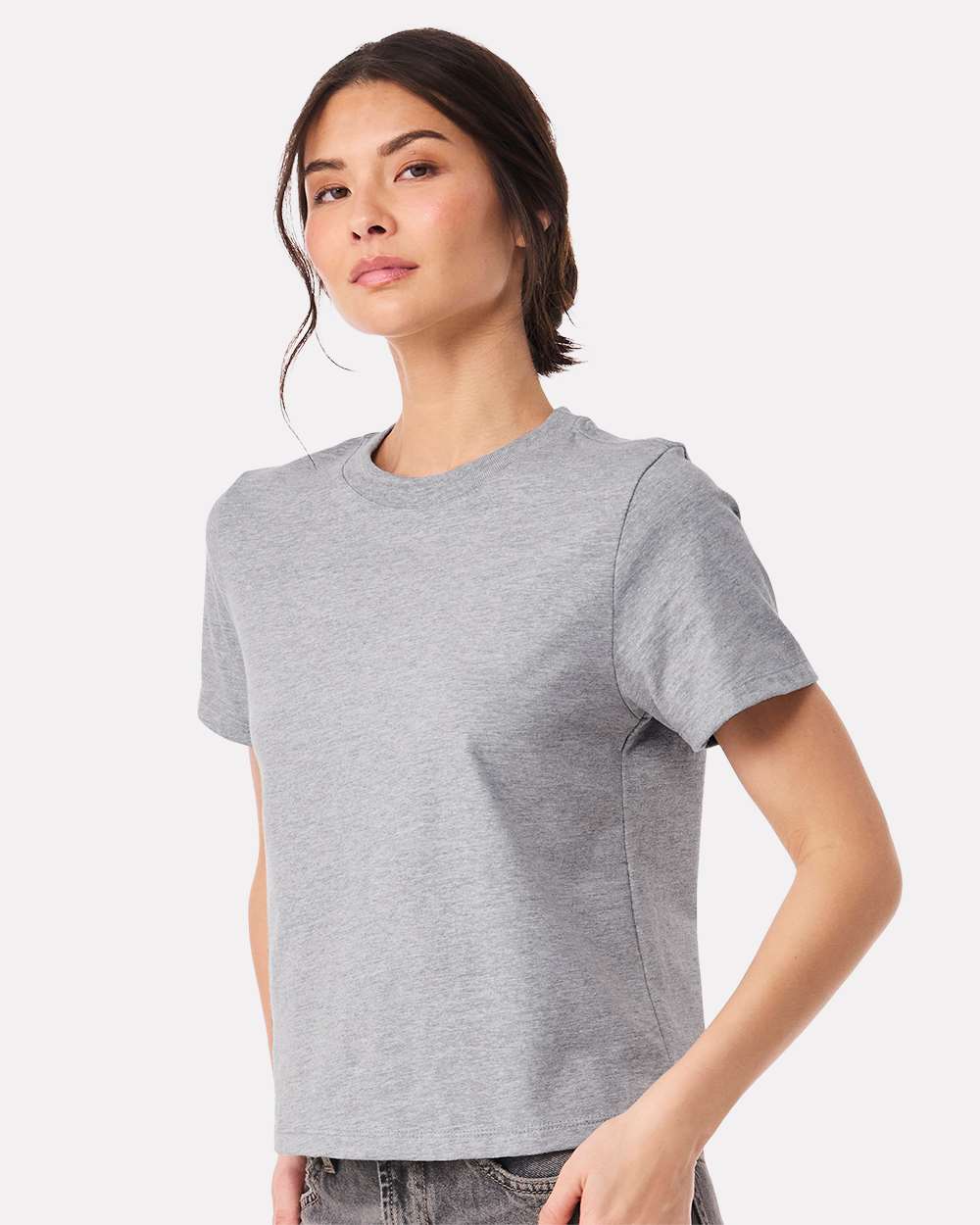 BELLA + CANVAS Women's 6 oz Heavyweight Tee - Model Side View