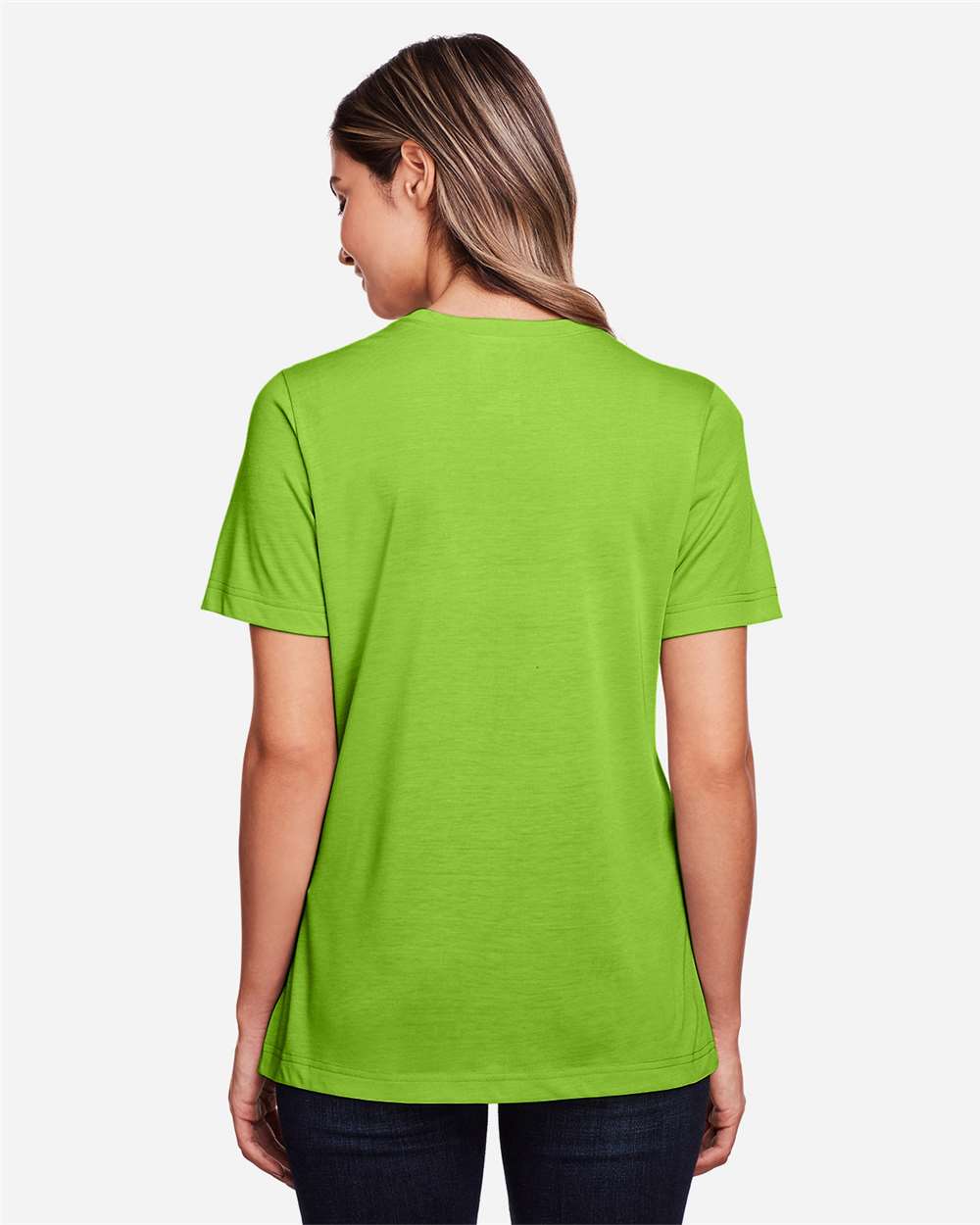 CORE365 Women's Fusion ChromaSoft™ Performance T-Shirt - Model Back View