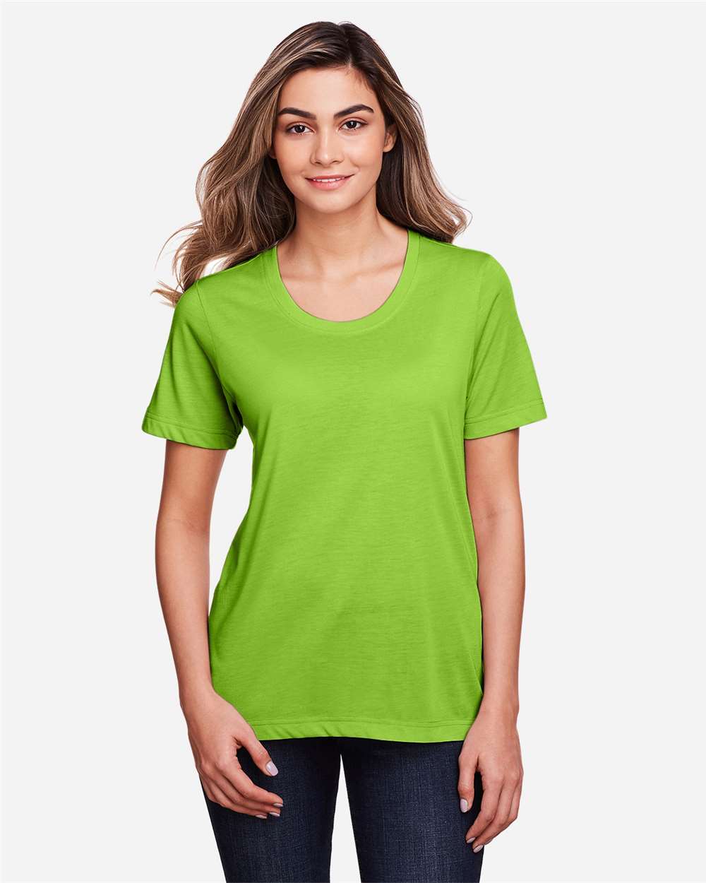 CORE365 Women's Fusion ChromaSoft™ Performance T-Shirt - Model Front View