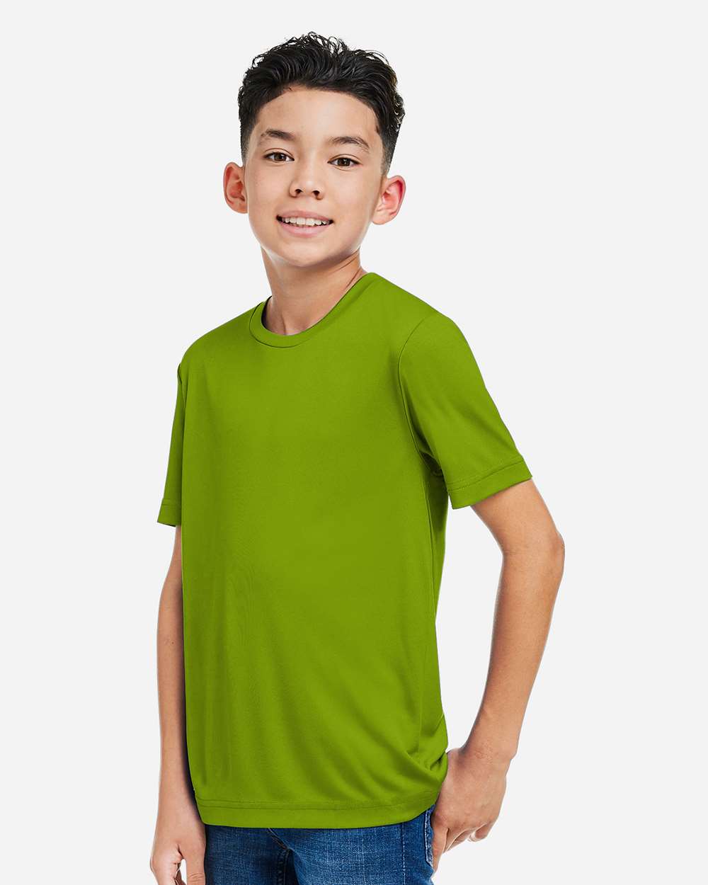 CORE365 Youth Capital Performance T-Shirt - Model Side View