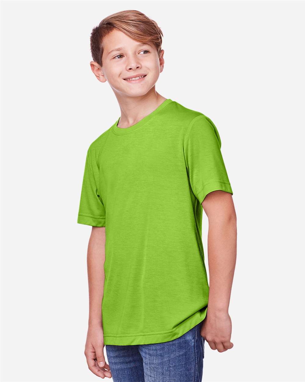 CORE365 Youth Fusion ChromaSoft™ Performance T-Shirt - Model Side View