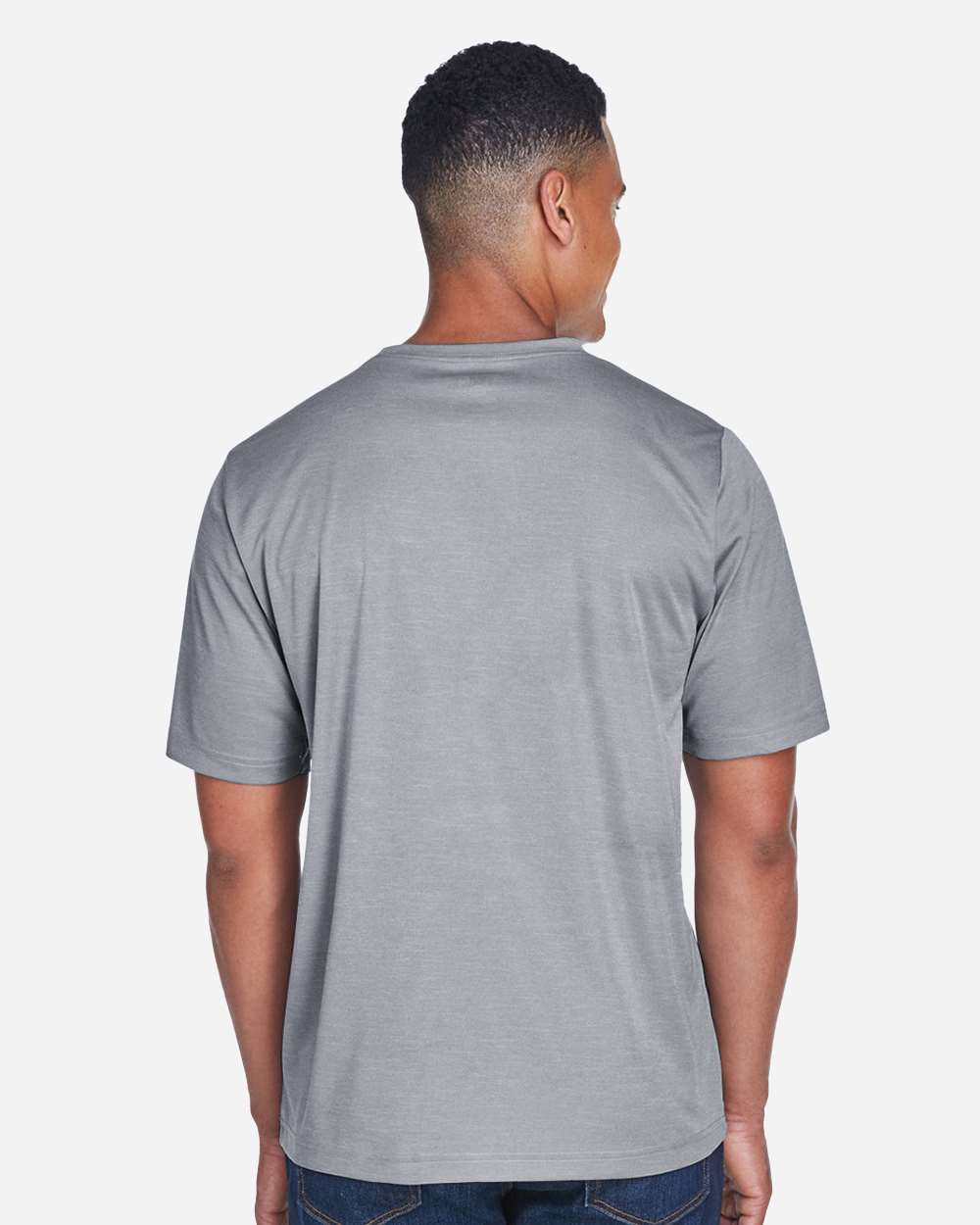 Team 365 Men's Sonic Heather Performance T-Shirt - Model Back View