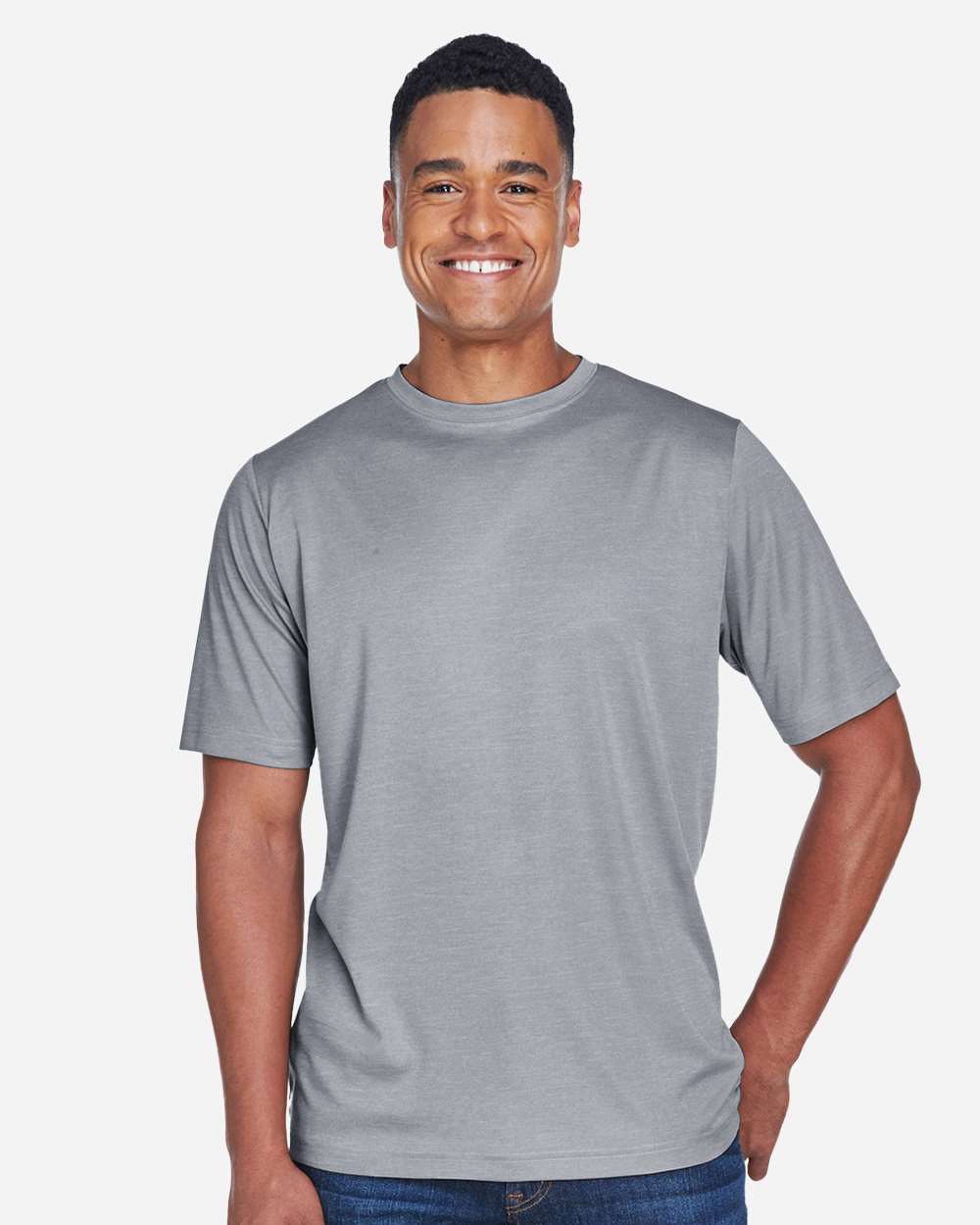 Team 365 Men's Sonic Heather Performance T-Shirt - Model Front View