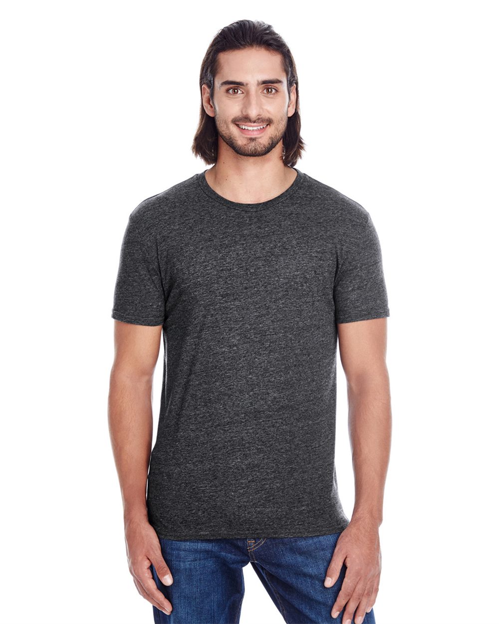 Threadfast Apparel's Unisex Triblend T-Shirt is a comfortable and eco-friendly blend of recycled polyester, cotton, and rayon.