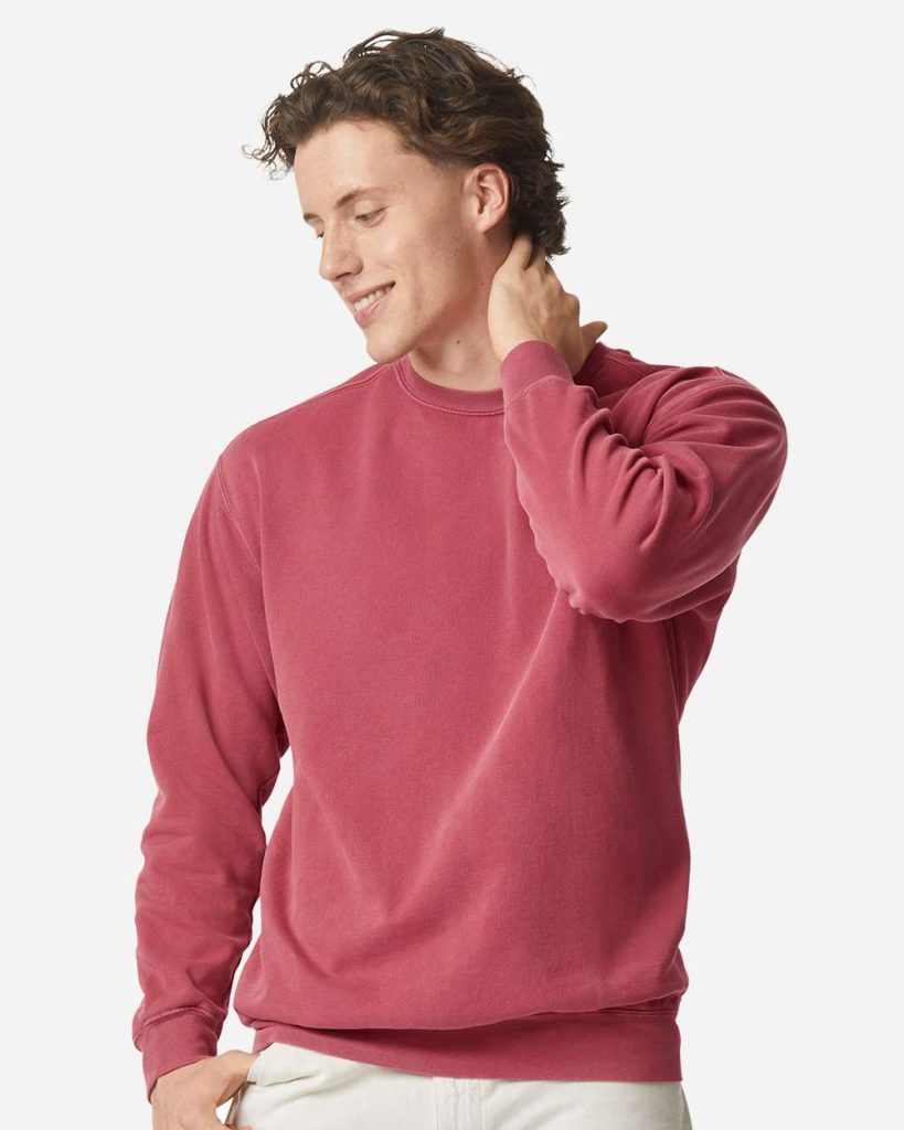 Comfort Colors Unisex Garment-Dyed Crewneck Sweatshirt - Model Front View