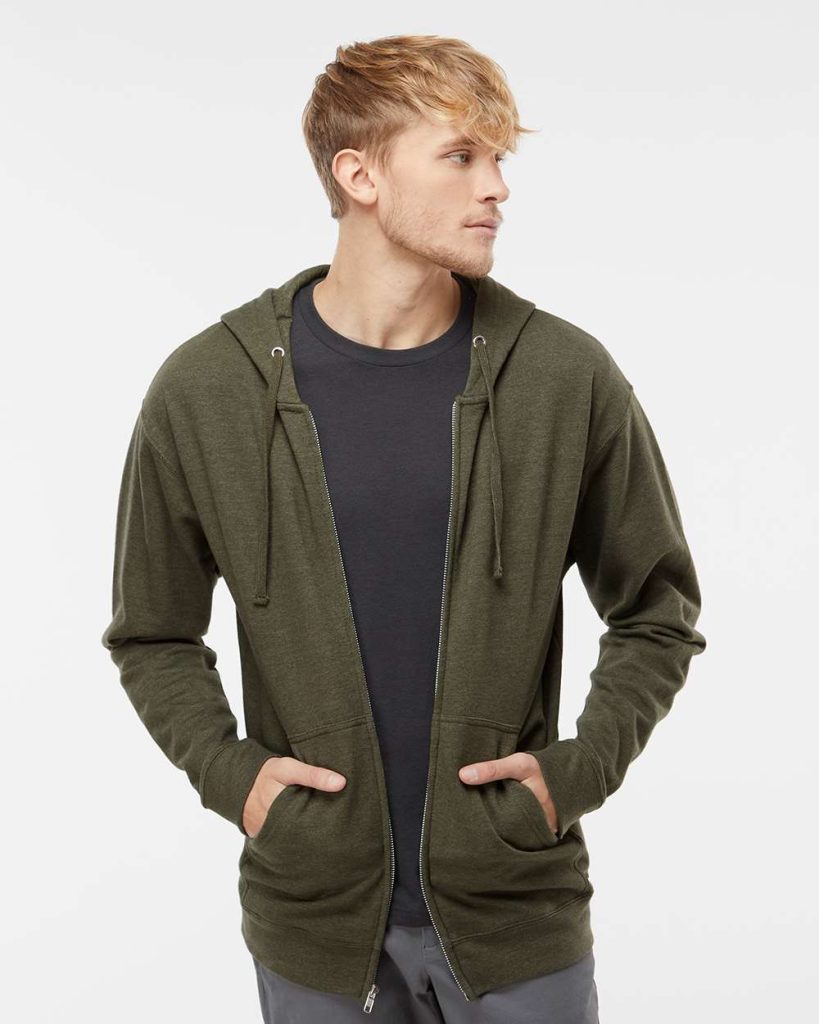 Independent Trading Co. Unisex Midweight Full-Zip Hooded Sweatshirt - Model Front View