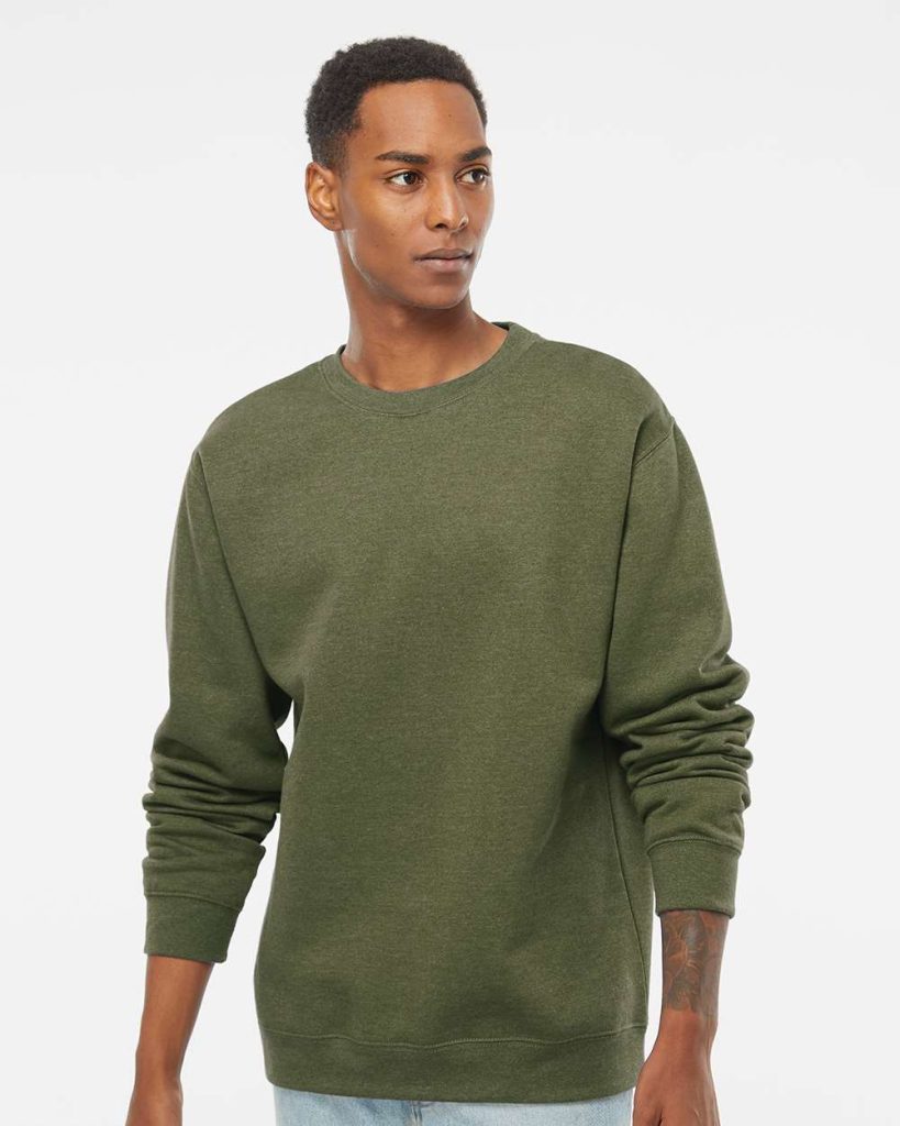 Independent Trading Co. Unisex Midweight Crewneck Sweatshirt - Model Front View