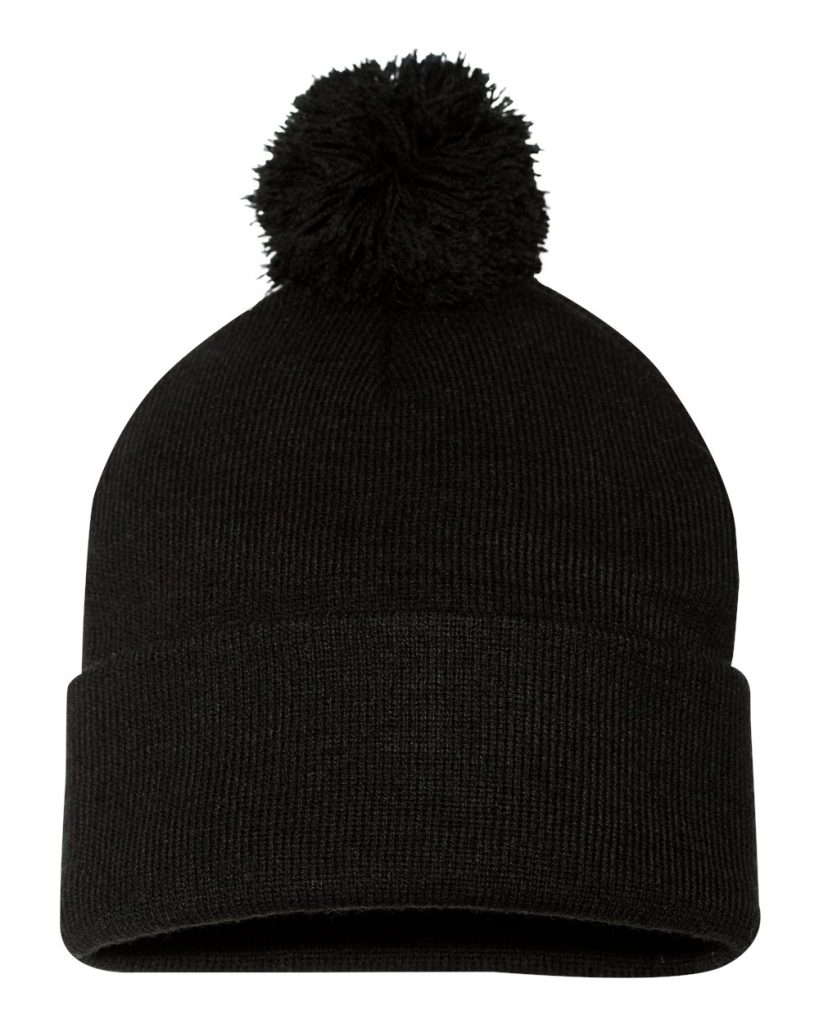 Sportsman 12" Pom-Pom Cuffed Beanie - Front View