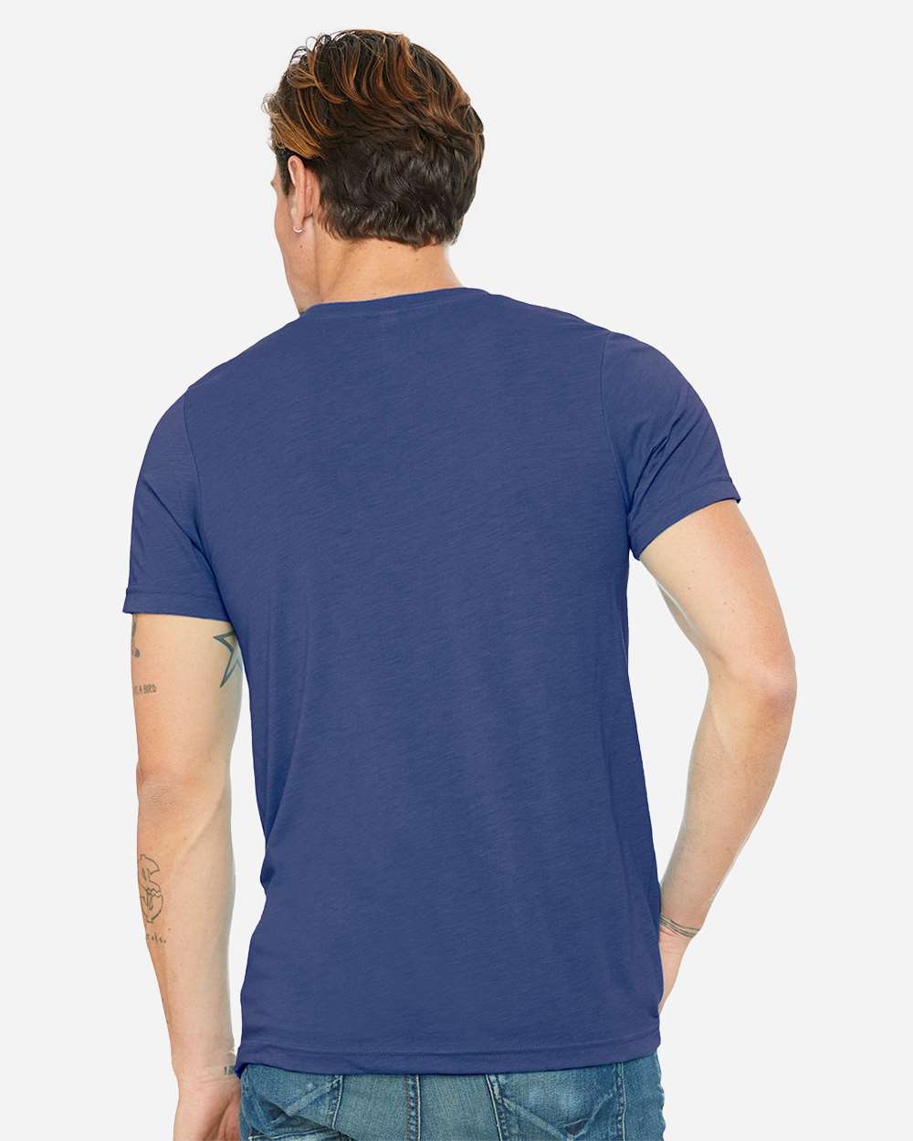 BELLA + CANVAS Unisex Triblend V-Neck Tee - Model Back View