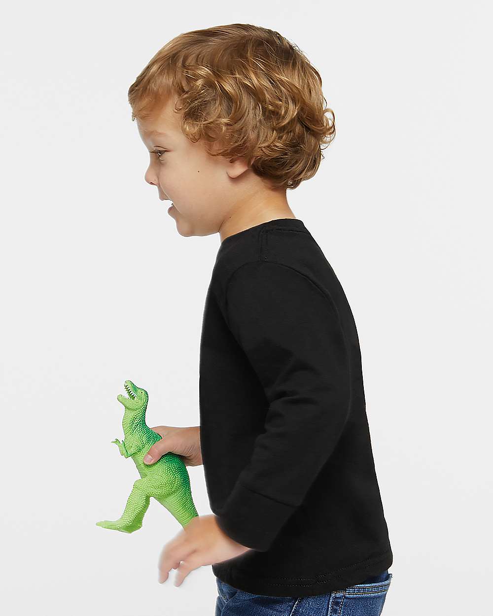 Rabbit Skins Toddler Fine Jersey Long Sleeve Tee - Model Side View