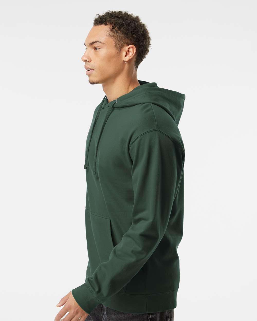 Independent Trading Co. Unisex Midweight Hooded Sweatshirt - Model Side View