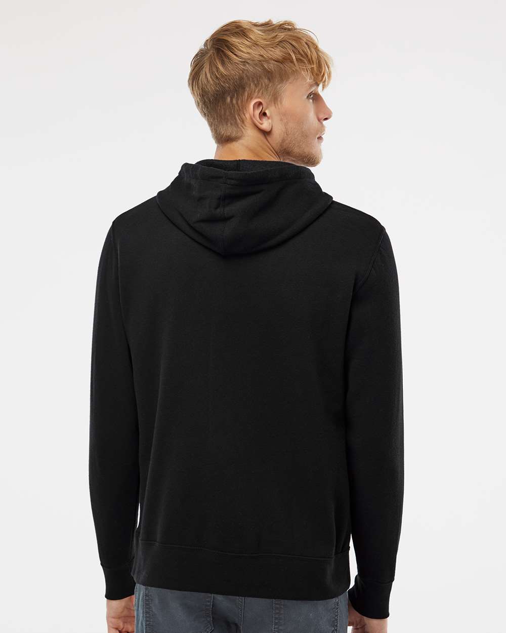 Independent Trading Co. Unisex Lightweight Hooded Sweatshirt - Model Back View