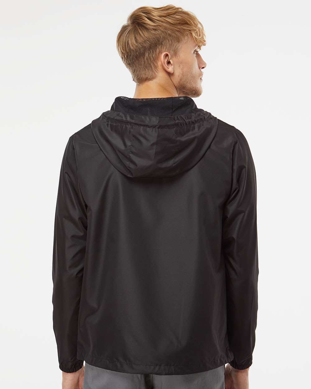 Independent Trading Co. Unisex Lightweight Quarter-Zip Windbreaker Pullover Jacket - Model Back View