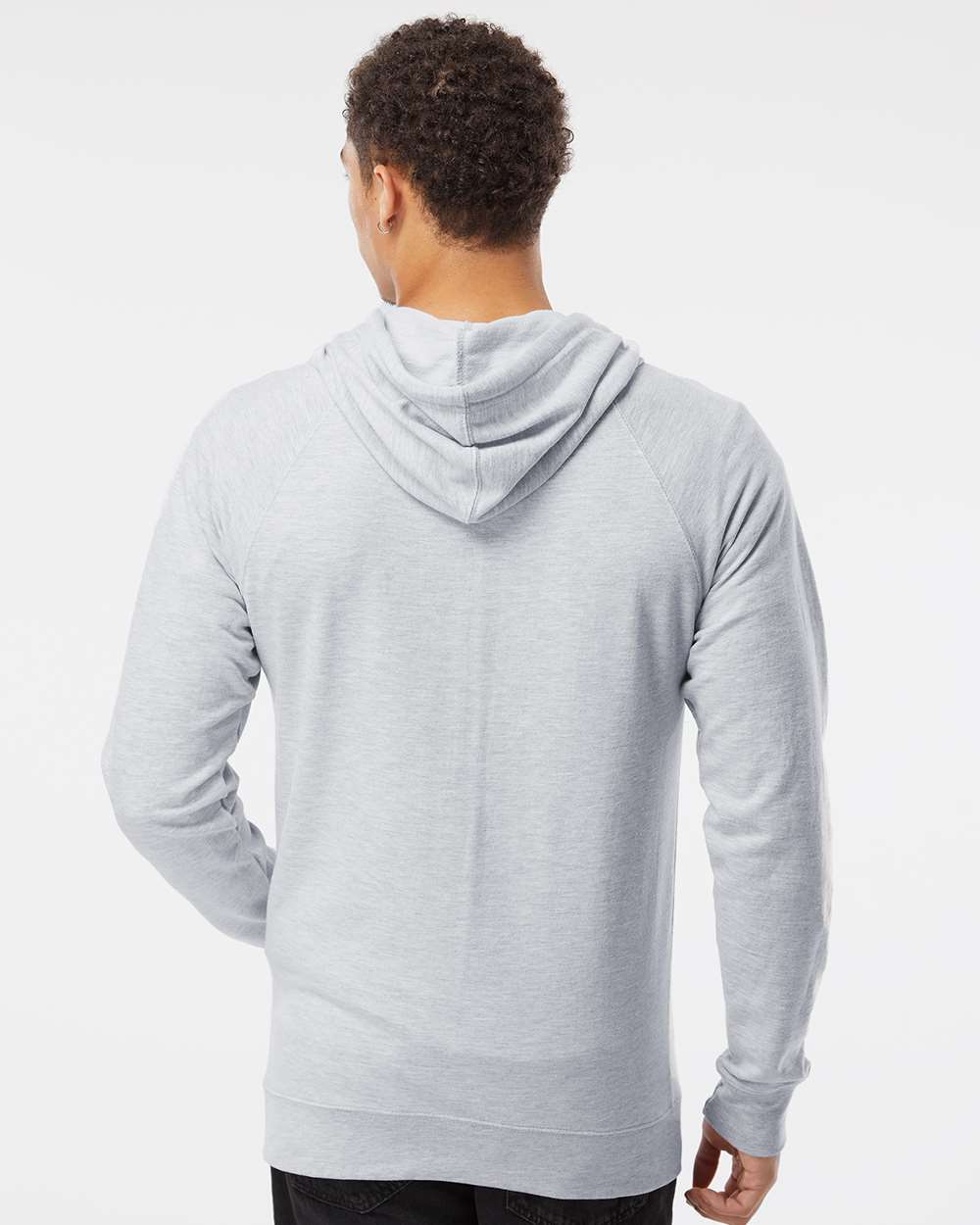 Independent Trading Co. Unisex Icon Lightweight Loopback Terry Hooded Sweatshirt - Model Back View