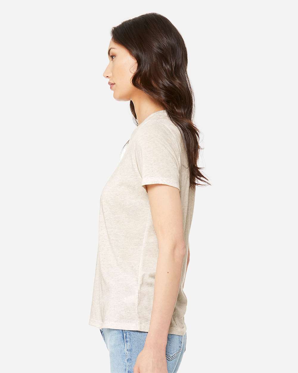 BELLA + CANVAS Women’s Relaxed Fit Triblend Tee - Model Side View