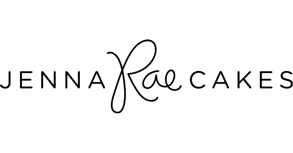 Jenna Rae Cakes logo in black, with Rae in script between the words JENNA and CAKES