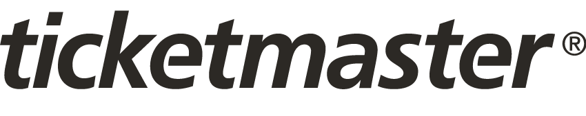 Ticketmaster logo, the brand name set in black lowercase italic letters