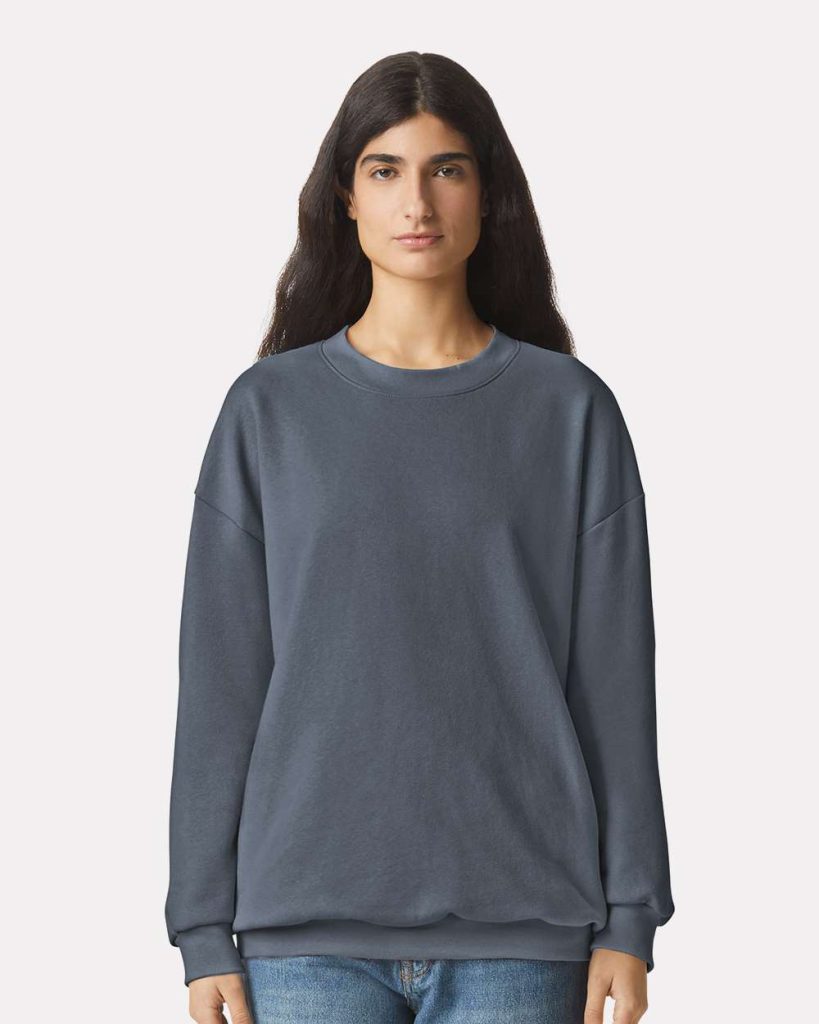 American Apparel Unisex ReFlex Fleece Crewneck Sweatshirt - Model Front View