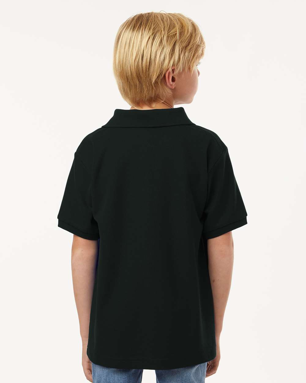 AllPro Youth Pique Polo - Model Back View