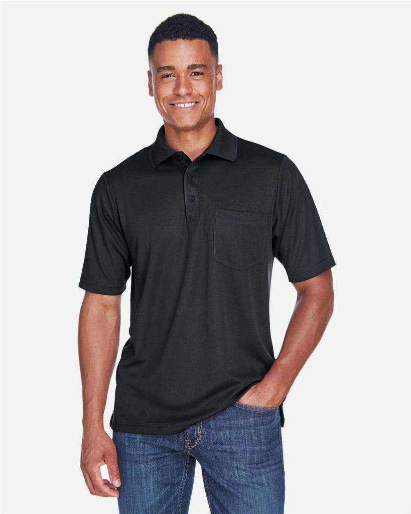 CORE365 Men's Origin Performance Piqué Polo with Pocket - Model Front View