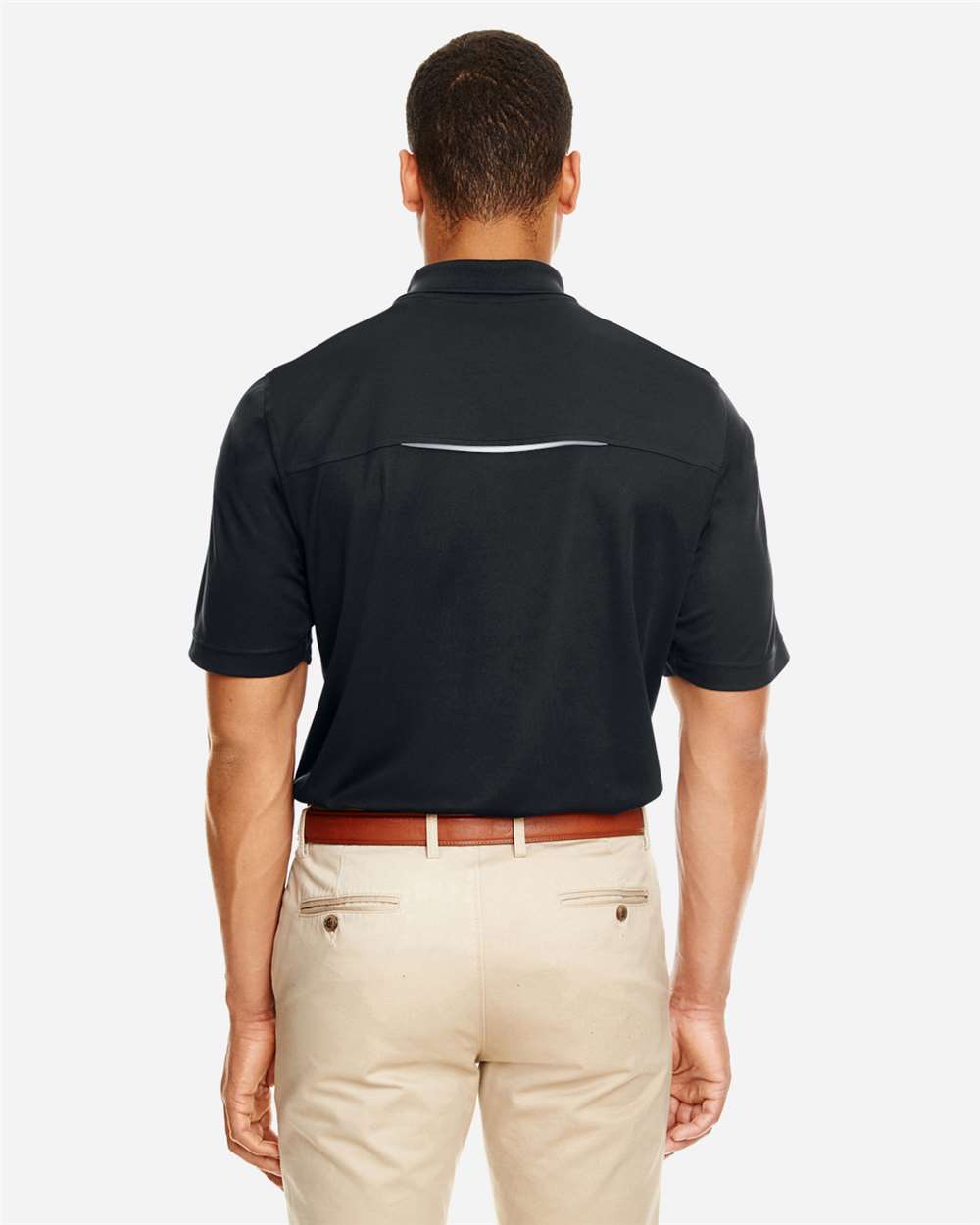 CORE365 Men's Radiant Performance Piqué Polo with Reflective Piping - Model Back View