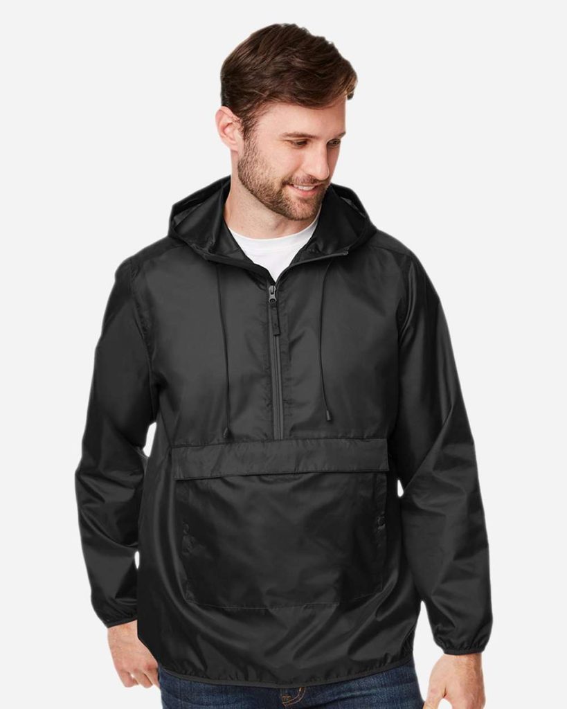 Team 365 Unisex Zone Protect Packable Anorak Jacket - Model Front View
