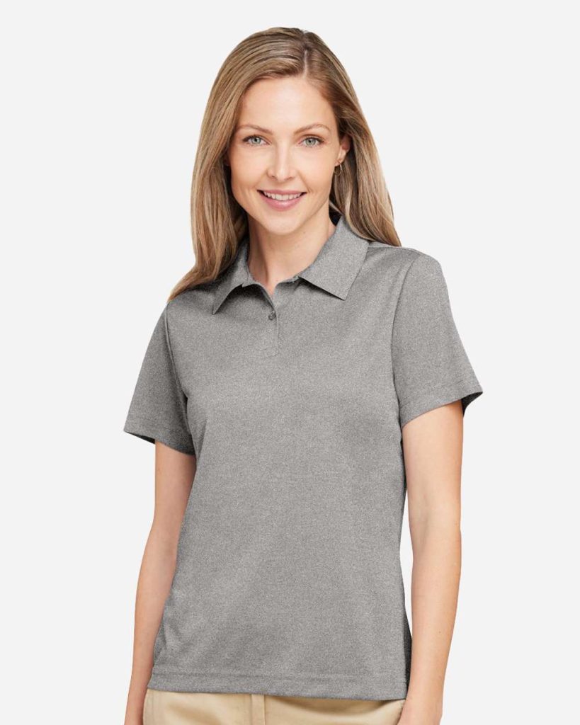 Team 365 Women's Zone Sonic Heather Performance Polo - Model Front View