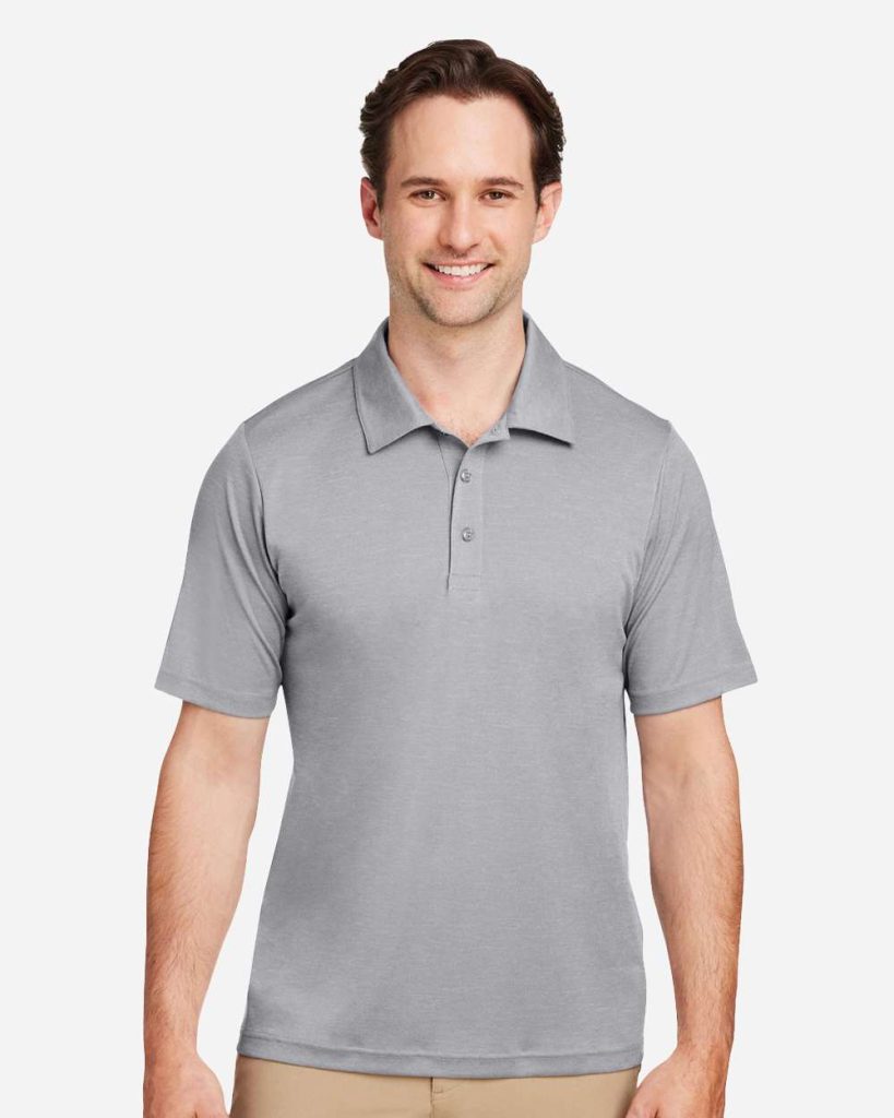 Team 365 Men's Zone Sonic Heather Performance Polo - Model Front View