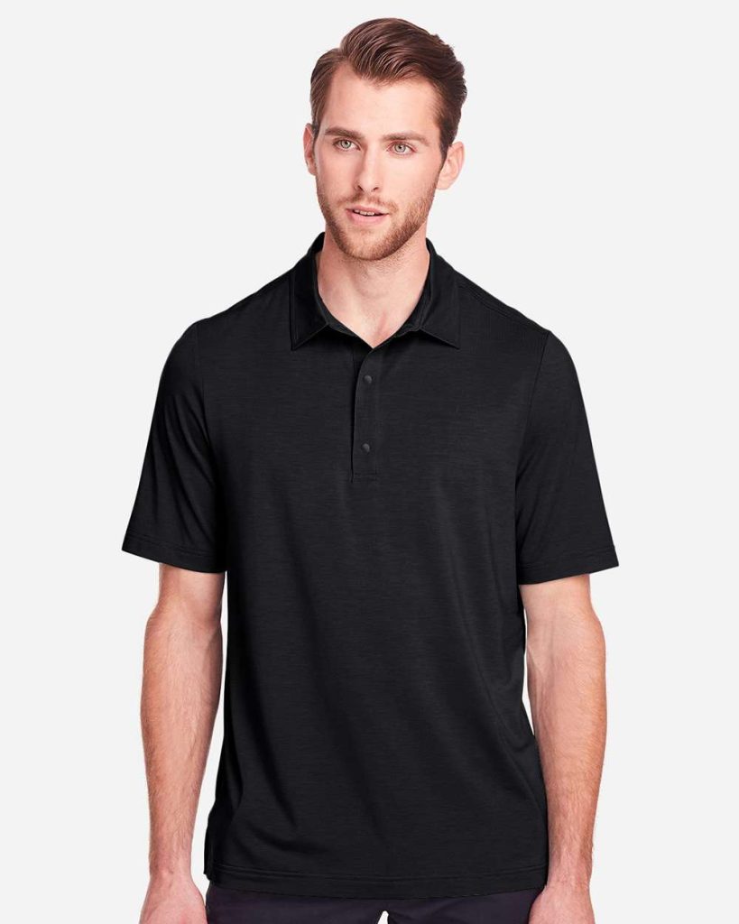 North End Men's JAQ Snap-Up Stretch Performance Polo - Model Front View