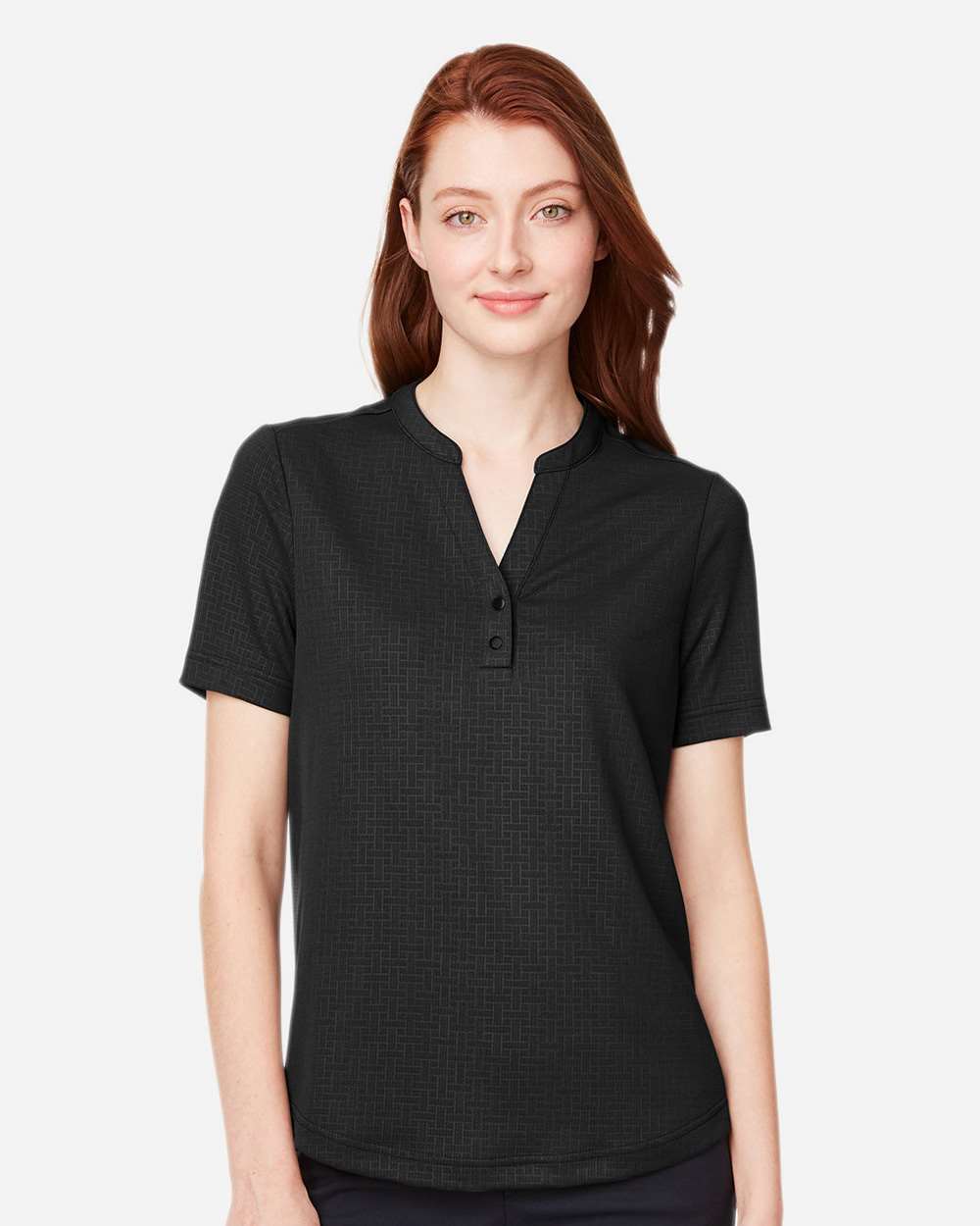 North End Women's Replay Recycled Polo - Model Front View
