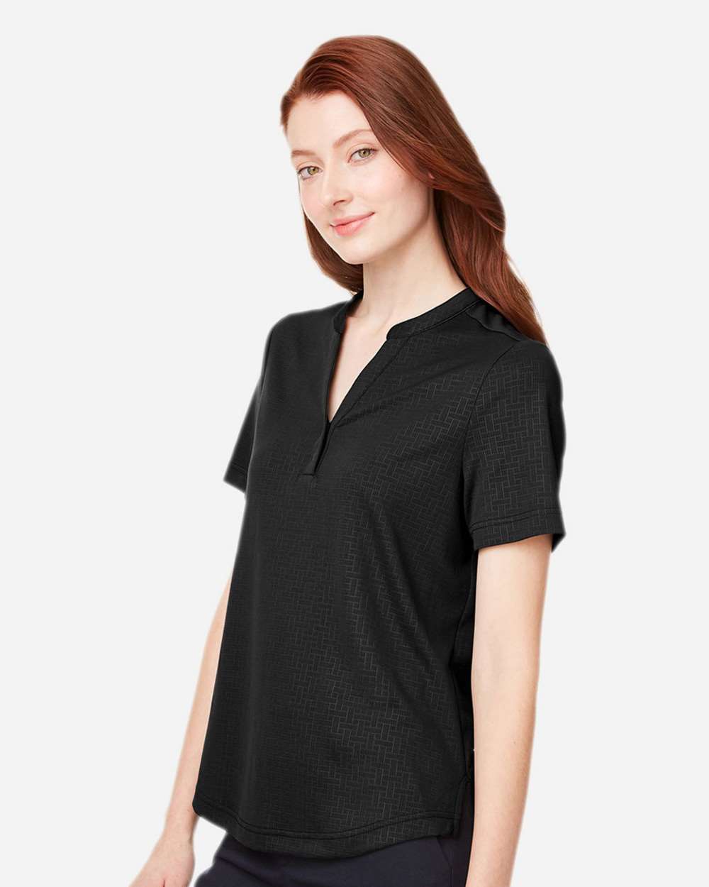 North End Women's Replay Recycled Polo - Model Side View