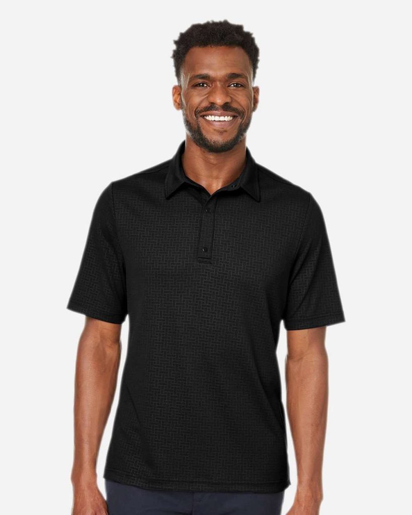 North End Men's Replay Recycled Pique Polo - Model Front View