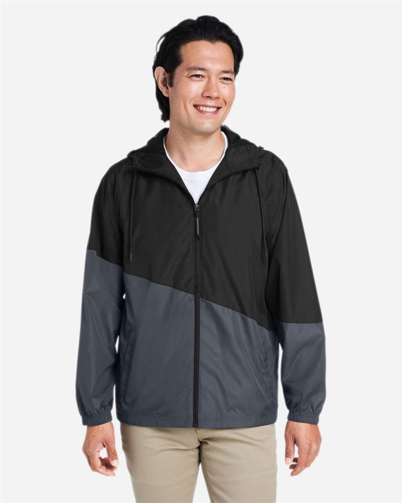 CORE365 Unisex Techno Lite Colorblock Windbreaker - Model Front View