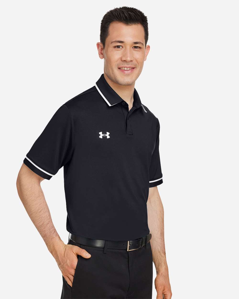 Under Armour Men's Tipped Teams Performance Polo - Model Side View