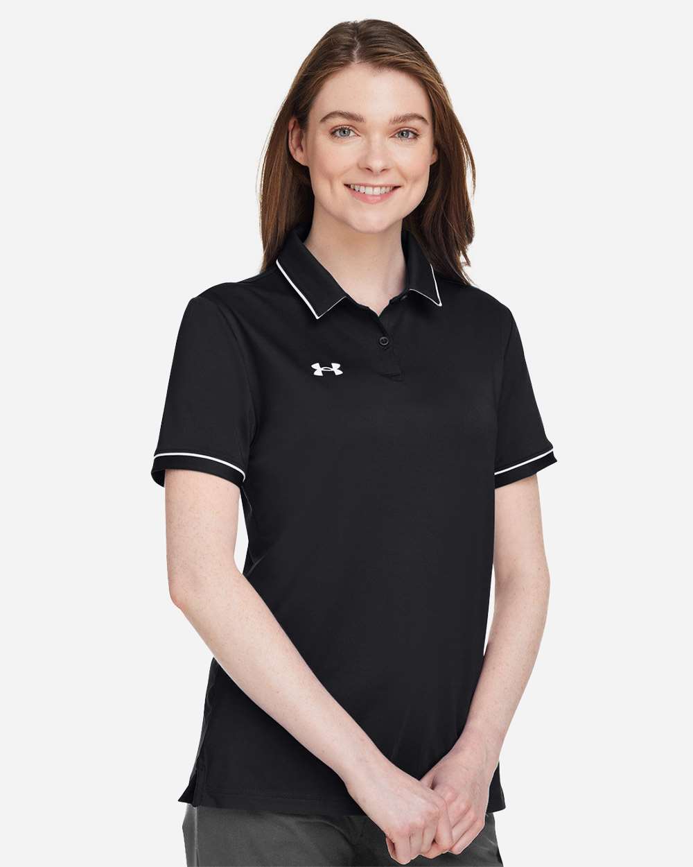 Under Armour Women's Tipped Teams Performance Polo - Model Side View