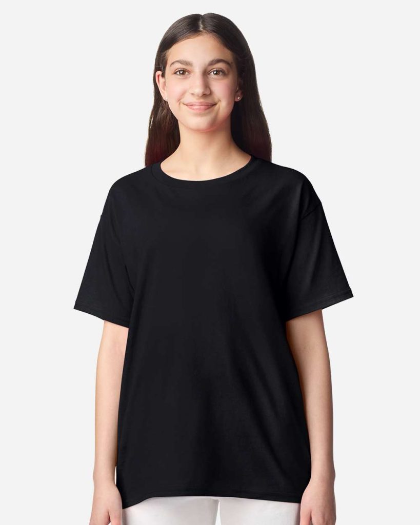 Gildan Youth Light Cotton T-Shirt - Model Front View