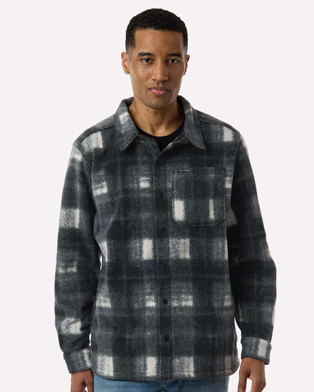 Columbia Men's Steens Mountain™ Printed Shirt Jacket II - Model Front View