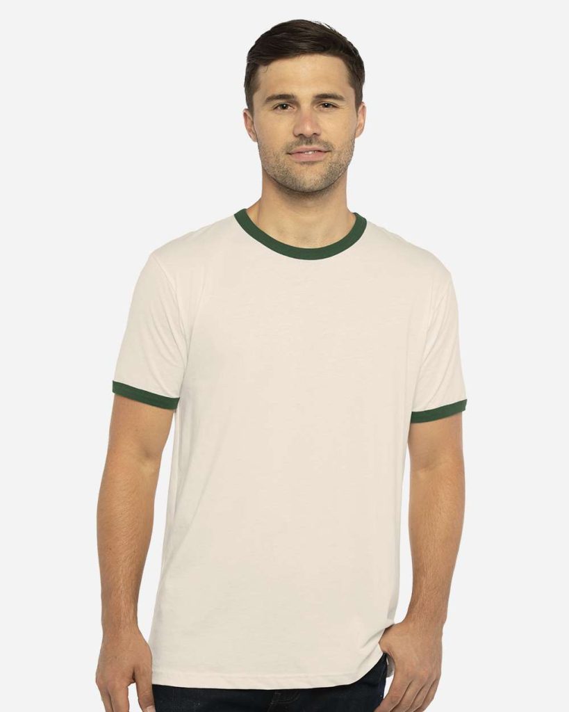 Next Level Unisex Cotton Ringer T-Shirt - Model Front View