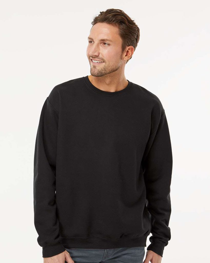 M&O Unisex Crewneck Fleece - Model Front View