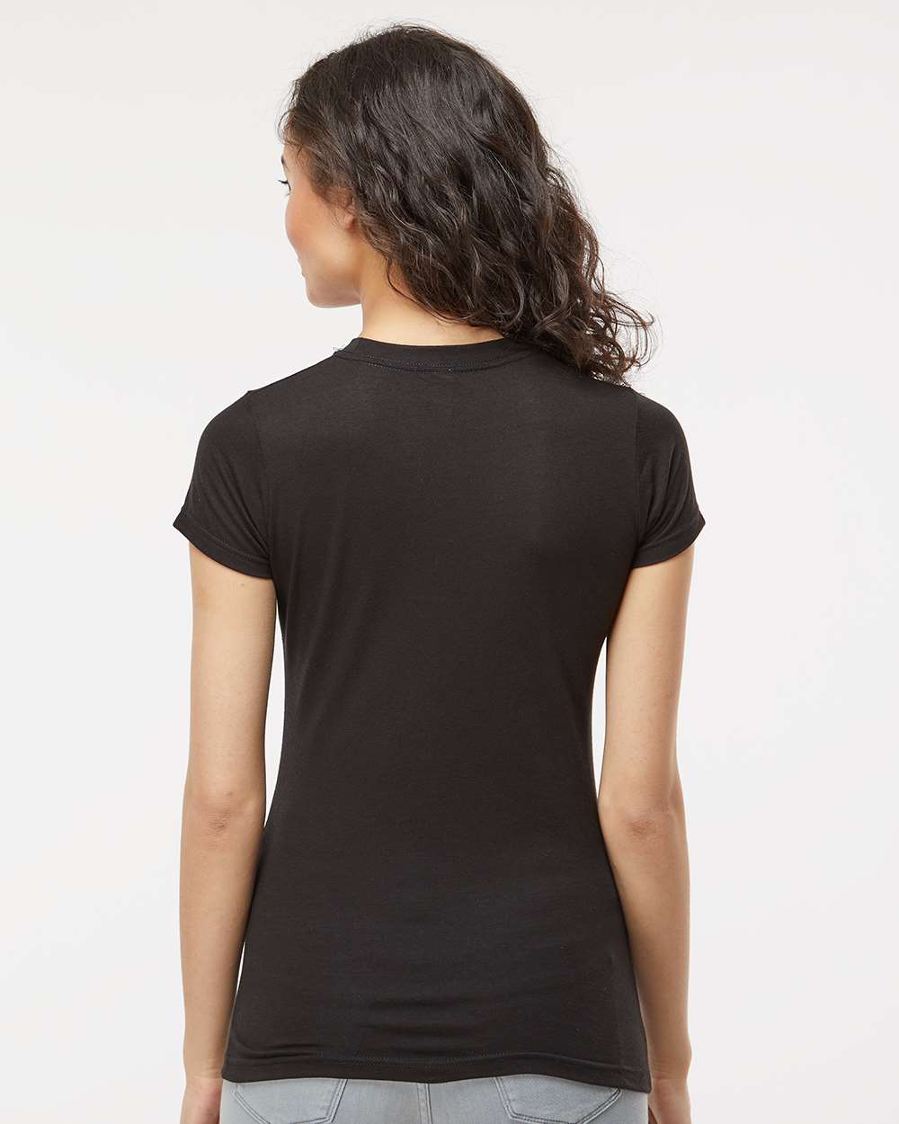 M&O Women's Deluxe Blend T-Shirt - Model Back View