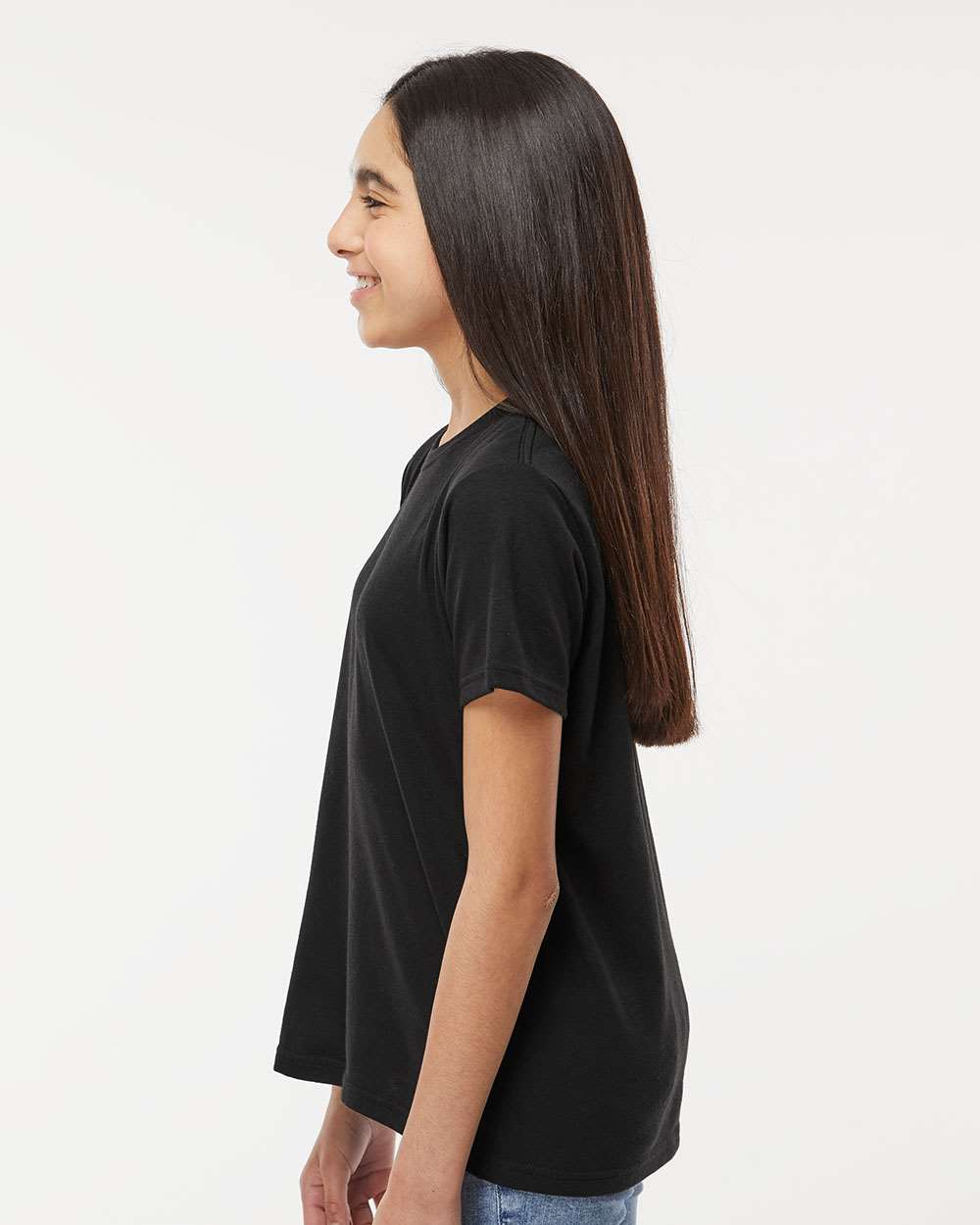 M&O Youth Deluxe Blend T-Shirt - Model Side View