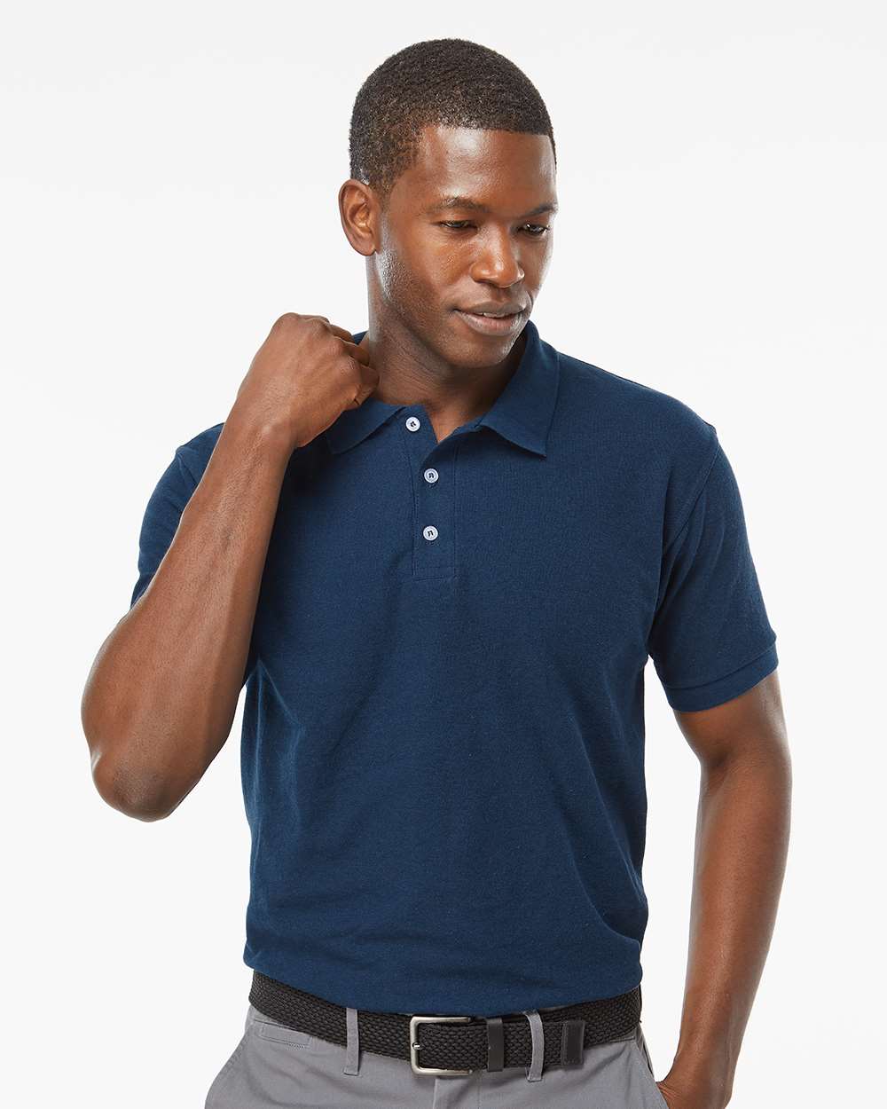 M&O Soft Touch Polo - Model Front View