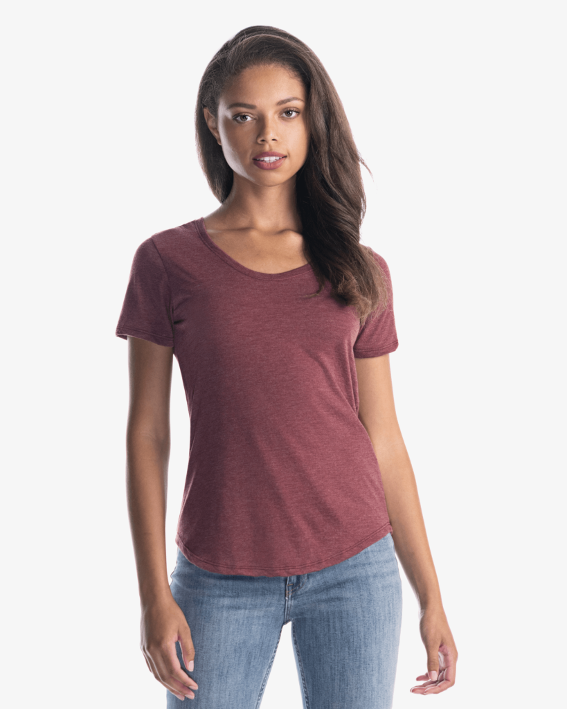 Jerico Ladies Bamboo Tri-Blend Scoop Bottom T-Shirt - Front View